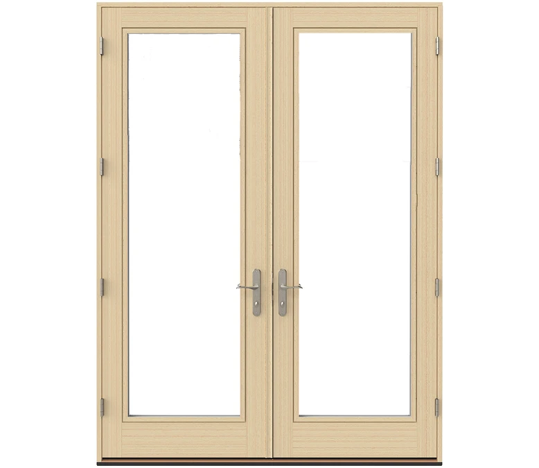 Allentown Pella Lifestyle Series Wood Double Hinged Patio Doors